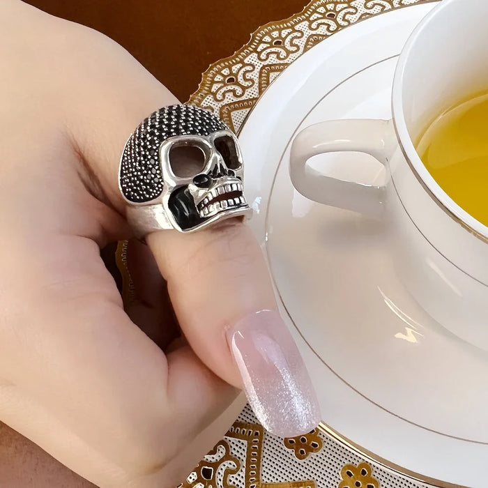925 Sterling Silver Europe Style Skull Ring Heart Rebel Street Jewelry For Men & Women