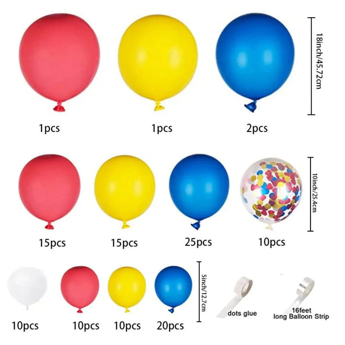 121Pcs Super Man Blue Red Yellow Balloon Wreath Arch Set 10” Boy'S Birthday Party Interior Decoration Supplies Party Needs