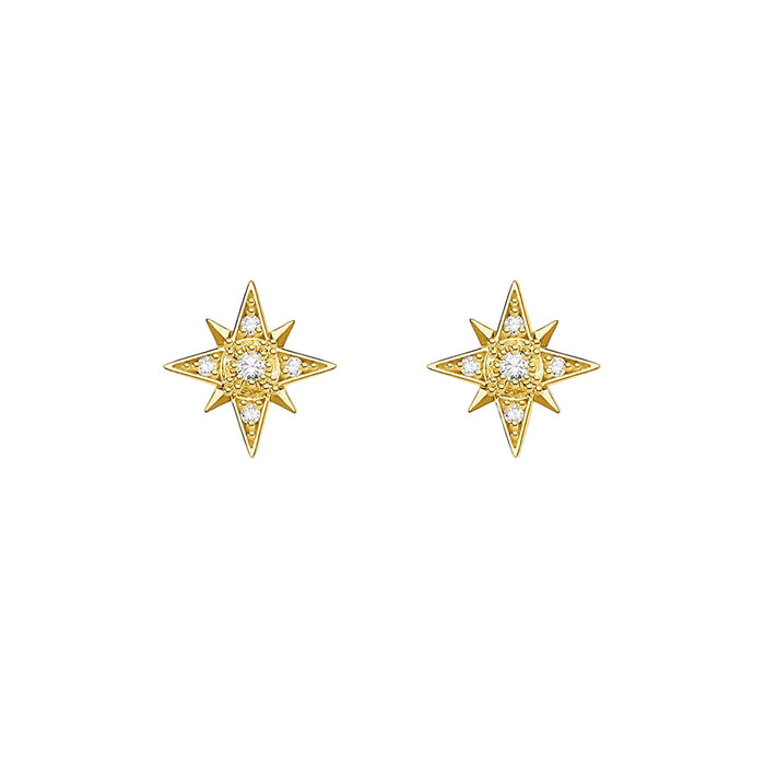 925 Sterling Silver Star Stud Earrings For Women