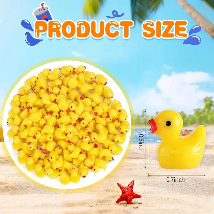 100 / 200 Mini Resin Ducks For Garden Decoration