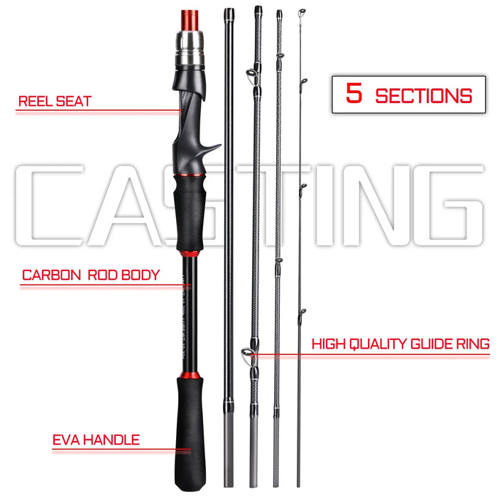Carbon Fiber Lure Fishing Rod 1.8M / 2.1M 10 30G Bait Weight