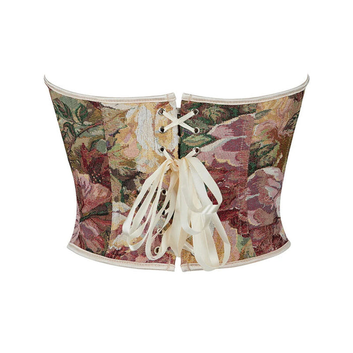 Oil Painting Renaissance Overbust Corset Front 5 Busk Closure Back Lacing 12 Fishbones Women Plus Size S-6Xl