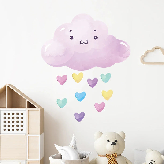 Adorable Rainbow Cloud Wall Stickers For Kids Room Decor