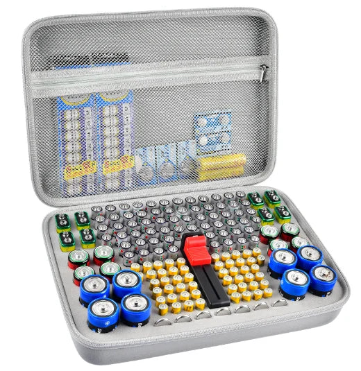 Battery Organizer Case Tester Storage Holder For Aa Aaa 9V C D Lithium