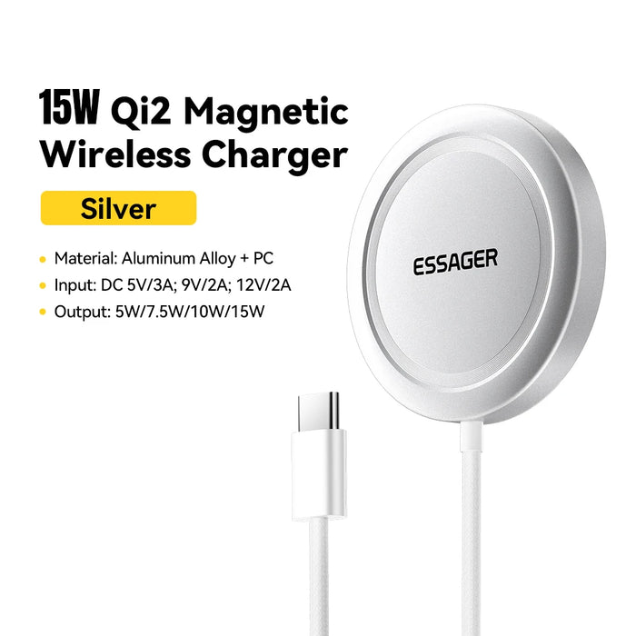 Ture 15W Magnetic Qi2 Wireless Charger For Iphone 16 Pro Max Samsung S23 Fast Charging For Magsafe Wireless Charging Pad