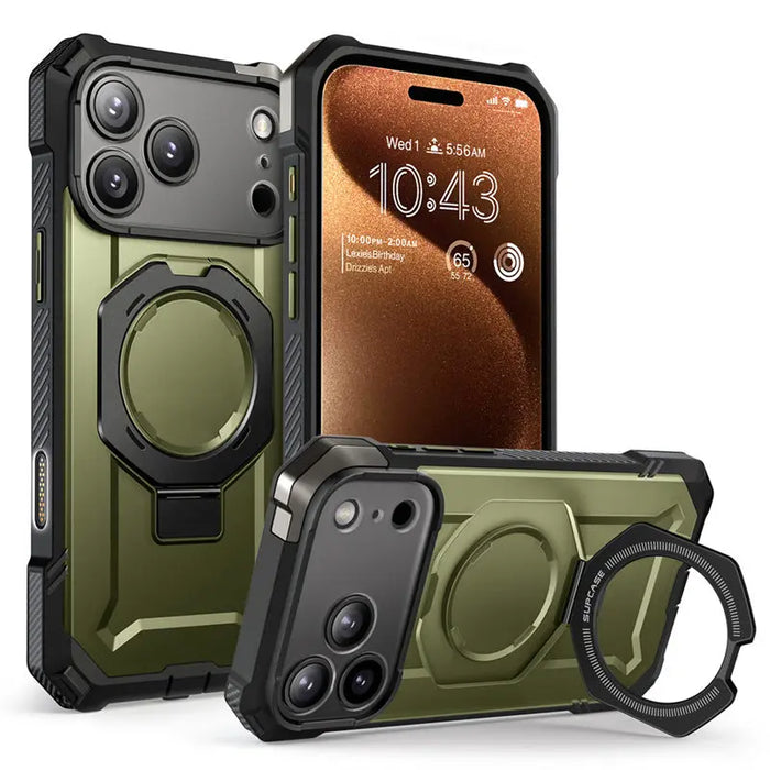 For Iphone 17 Pro Max Ub Grip Heavy Duty Rugged Magnetic Phone Case With Stand & Camera Control Capture Button
