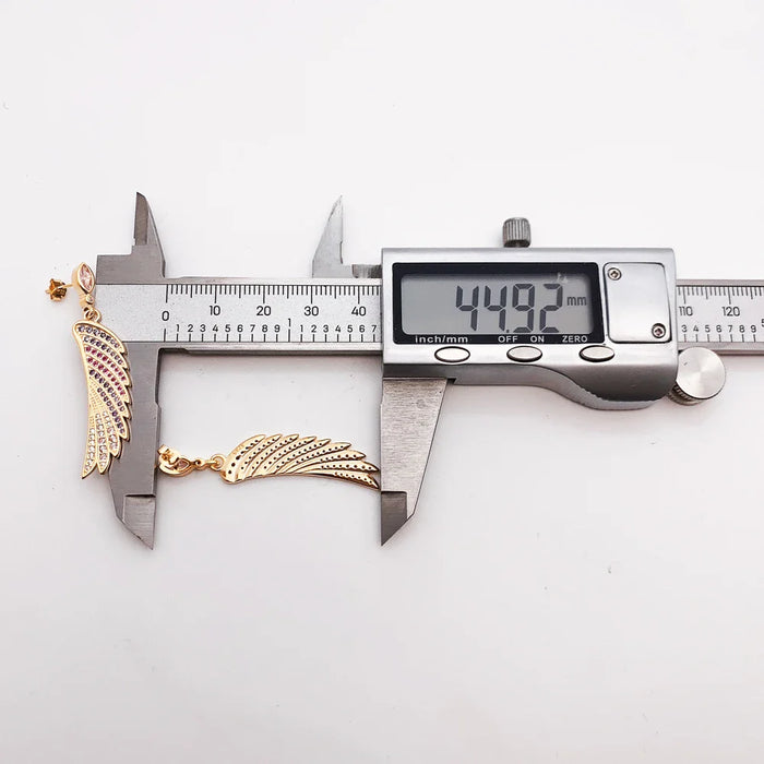 925 Sterling Silver Gold Coloured Hummingbird Wing Earrings Women Jewelry