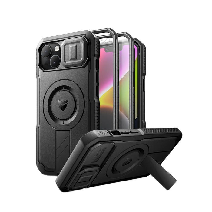 For Iphone 13 14 Compatible Magsafe Shockproof Bumper Slim Protective Case With Slide Camera Case And Adjustable Kickstand