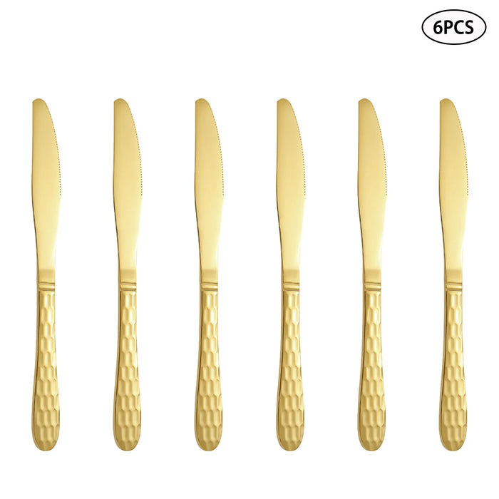 4 / 6 / 16 / 24 Piece Stainless Steel Gold Cutlery Set For Family & Restaurants