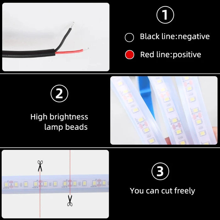 12V Led Car Hood Atmosphere Light Strip Waterproof Auto Exterior Decoration