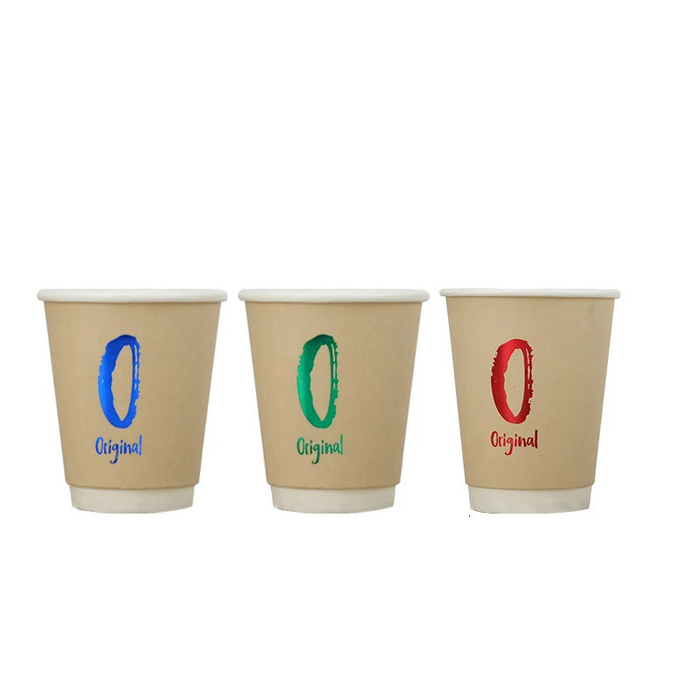 25 Piece Bamboo Double Wall Paper Cups For Hot / Cold Drinks Natural & Eco Friendly