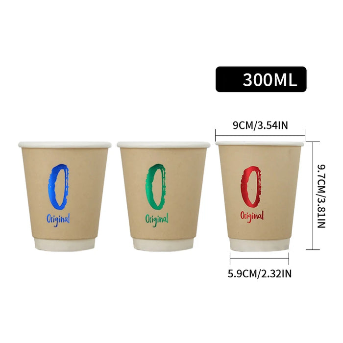 25 Piece Bamboo Double Wall Paper Cups For Hot / Cold Drinks Natural & Eco Friendly