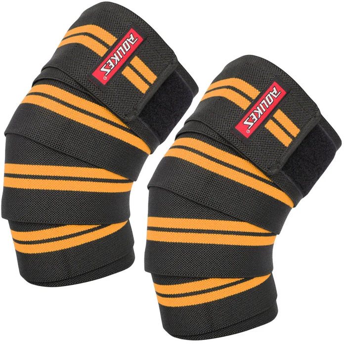 Pair of Powerlifting Knee Wraps With Strap Squat Weightlifting Leg Press Cross Training