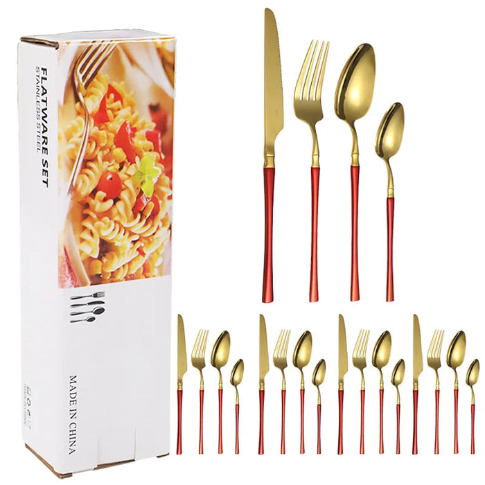 16 Piece Stainless Steel Tableware Set For Restaurants And Hotels