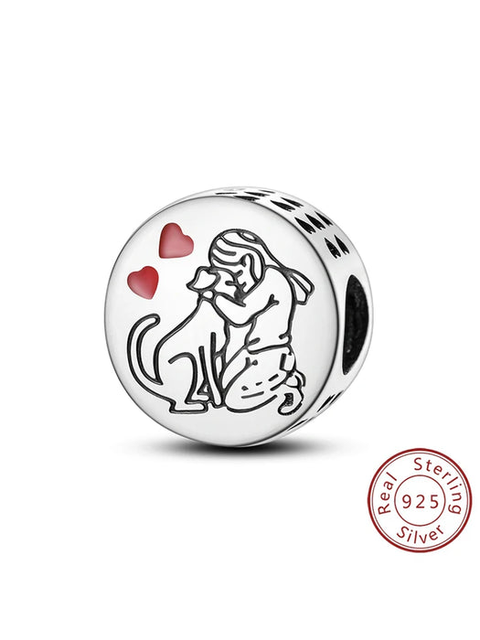 925 Sterling Silver Dog Charms For Women Fine Diy Jewelry