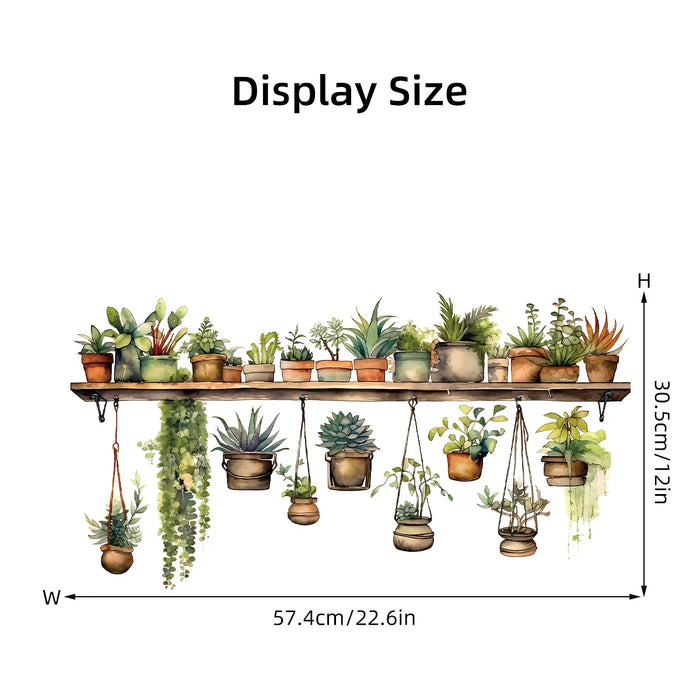 Flower Shelf Wall Stickers For Home Decor And Kids Room Decoration