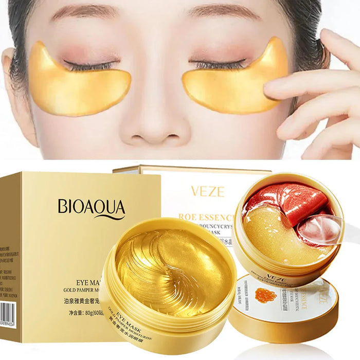 60 Piece Gold Crystal Eye Mask For Dark Circles & Bags