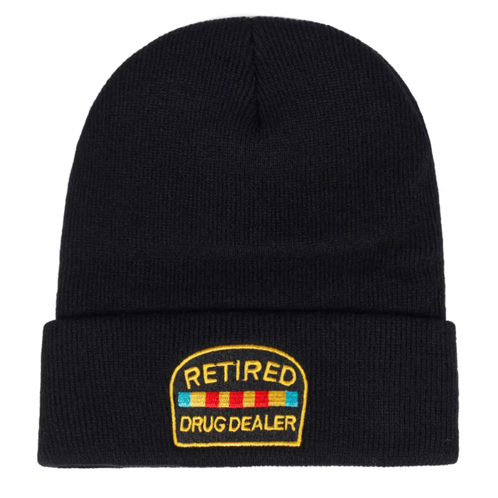 Retired Drug Dealer Embroidery Beanie Unisex Winter Hip Hop Cap