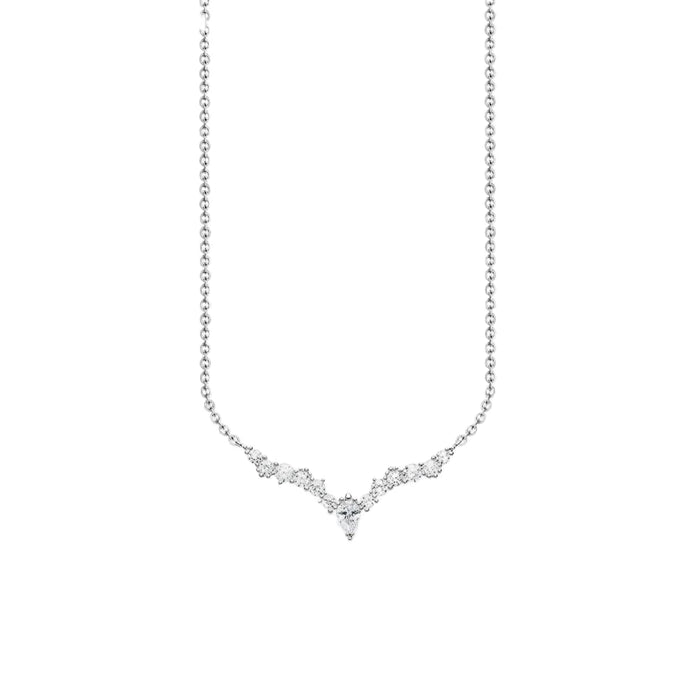 925 Sterling Silver Water Drop Necklace & Earrings Set Ice Crystals Design Romantic Gift For Women