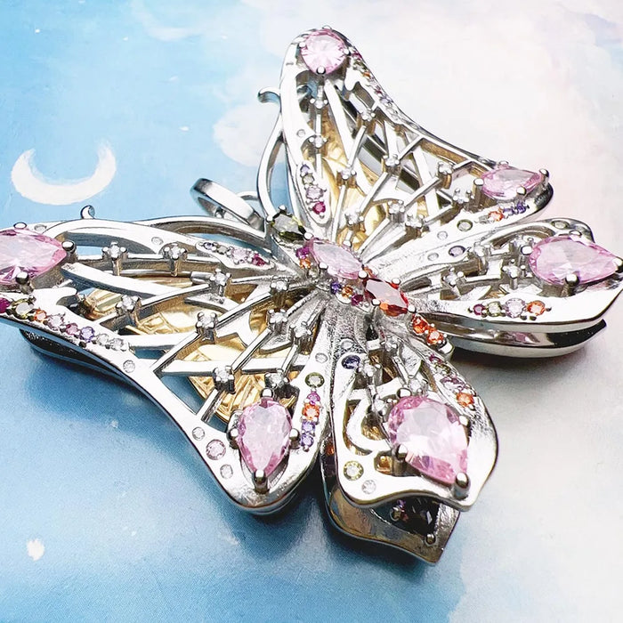 925 Sterling Silver Boho Butterfly Pendant Winter Nature Wealth Gift For Women