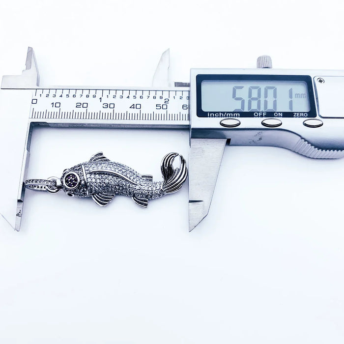 925 Sterling Silver Koi Fish Pendant Fashionable Lucky Jewelry For Men & Women