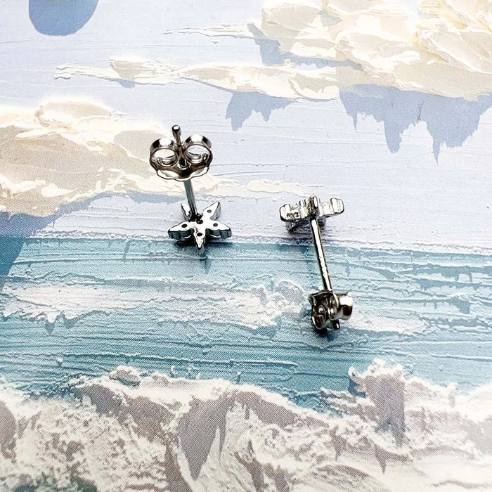 925 Sterling Silver Star Stud Earrings Chic Gift For Women