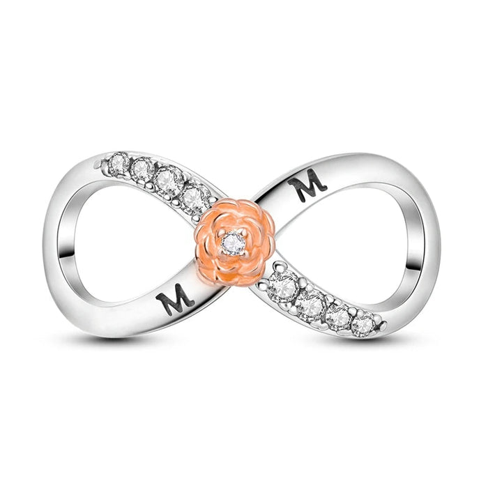 925 Sterling Silver Endless Love Pendant Fits Bracelet Diy Gift For Women