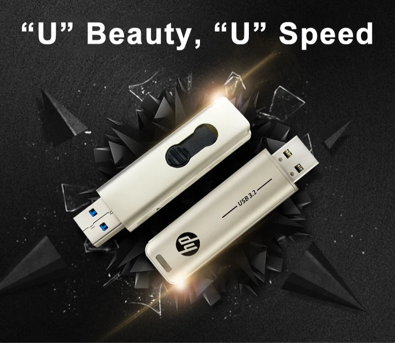 HP High Speed Usb3.2 Flash Drive 32gb To 256gb Capacity Metal Design For Pc Office Mobile