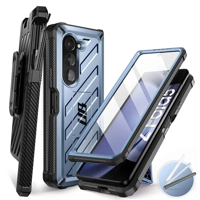 For Samsung Galaxy Z Fold 5 2023 Ub Rugged Belt Clip Shockproof Protective Case With Built-In Screen Protector