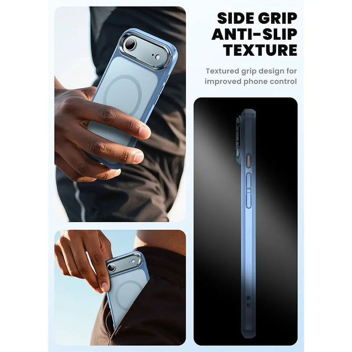 For Iphone 17 Air 6.7 Inch 2025 Flip Full-Body Heavy Duty Magnetic Phone Case With Tempered Glass Screen Protector