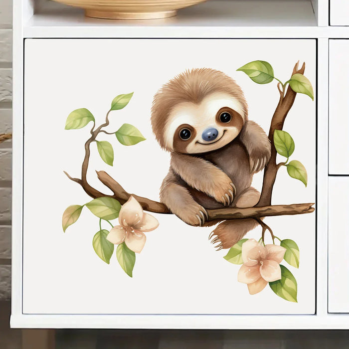 Adorable Sloth Wall Decal For Kids Room Decor