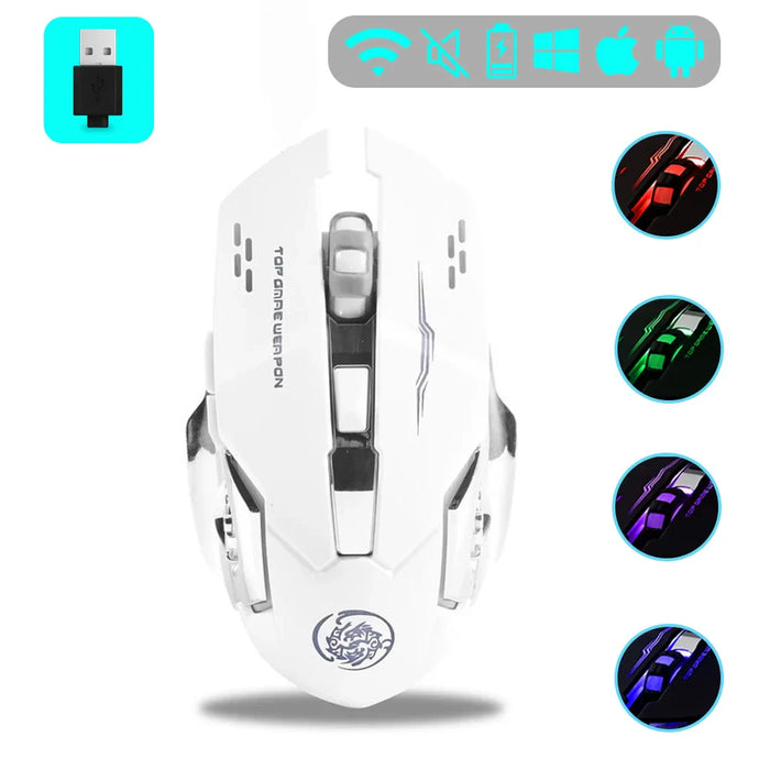 Rechargeable Bluetooth Gaming Mouse Silent & Backlit Pc / Laptop