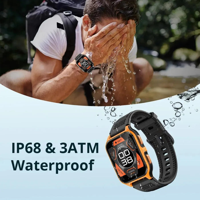 1.9 Inch Ip68 Waterproof Military Smartwatch For Android & Ios