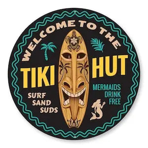 Tropical Tiki Bar Sign Metal Decor
