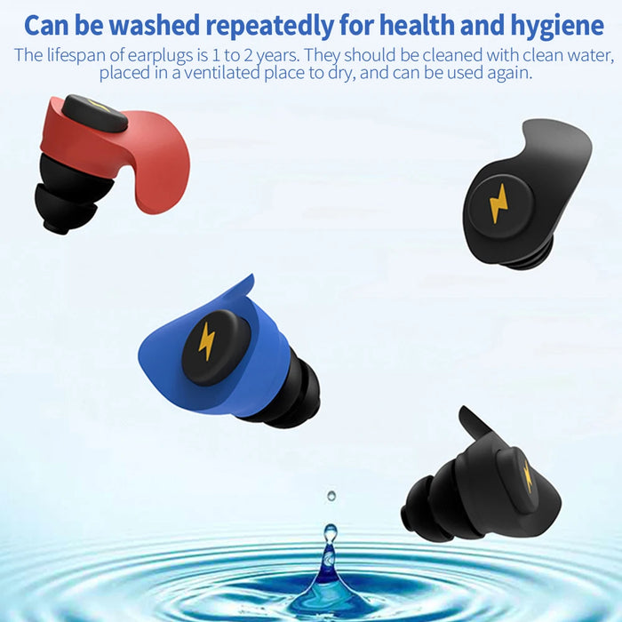 6 Pack Soft Silicone Earplugs For Noise Free Sleep