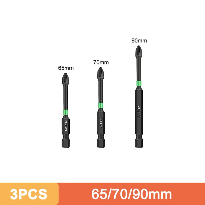 Ph2 Magnetic Cross Impact Screwdriver Bit Set High Hardness Non Slip