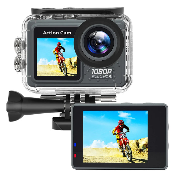 Action Camera Wifi Dual Screen 2.0 Inch Touch Screen 30M Waterproof Sport Camera Outdoor Mini Cam 120° Exercise Video Recorder