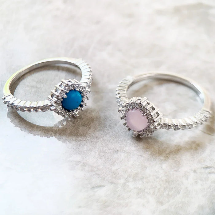 925 Sterling Silver Shimmering Stone Ring For Women