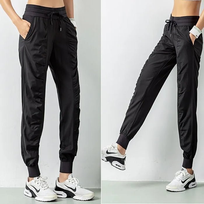 Quick Dry Drawstring Joggers for Women 2 Pockets