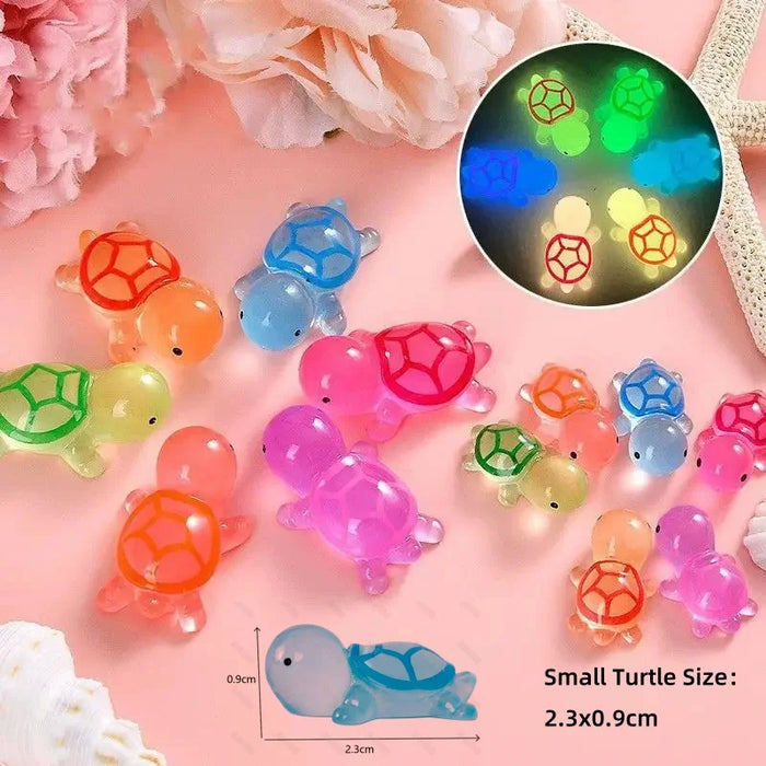 Mini Glow In The Dark Resin Turtles 6 Colors