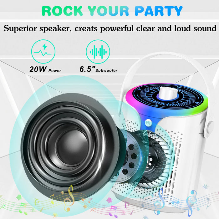 Wireless Karaoke Machine For Adults & Kids Portable Pa System With Mic & Tws Speaker