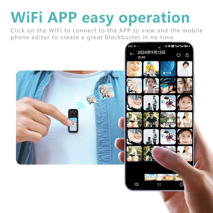 S70 Thumb Camera 180° Rotate Wifi Sport Dv Cycling Recorder Action Camera 2.7K / 1080P Magnetic Attraction For Outdoor Camera