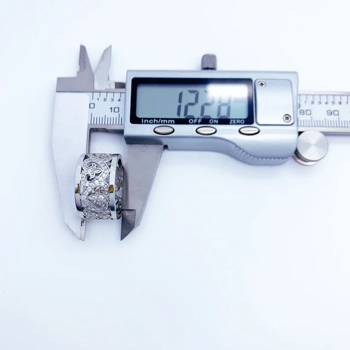 925 Sterling Silver Arabesque Hearts Band Ring Europe Style Glam Fashion Jewelry For Women