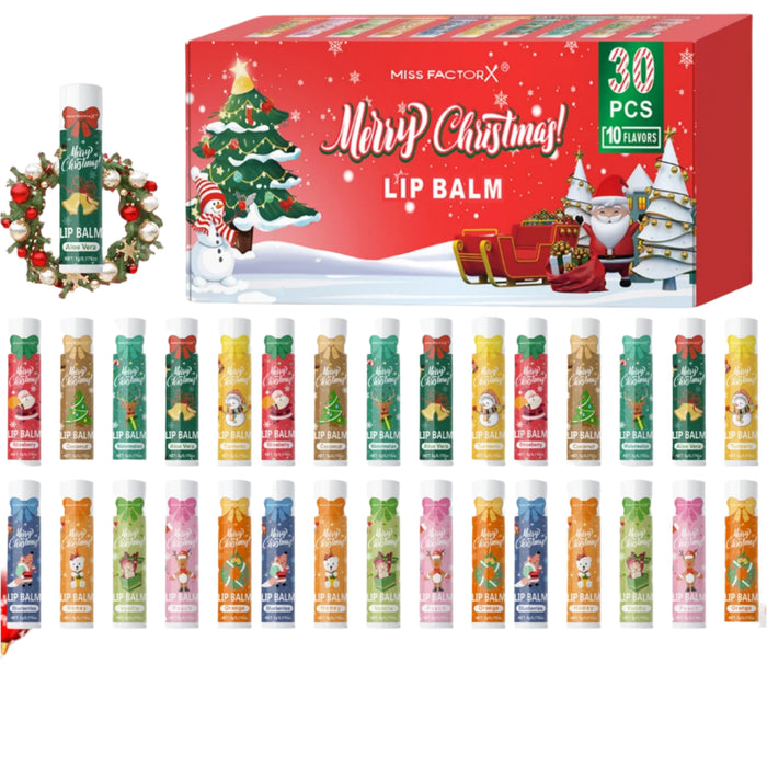 30 Piece Lip Balm Set Christmas Gift Box For Women