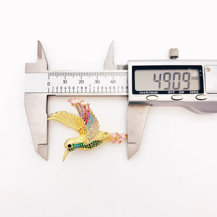 925 Sterling Silver Large Hummingbird Pendant Jewelry For Women Gold Gift Accessory 2022