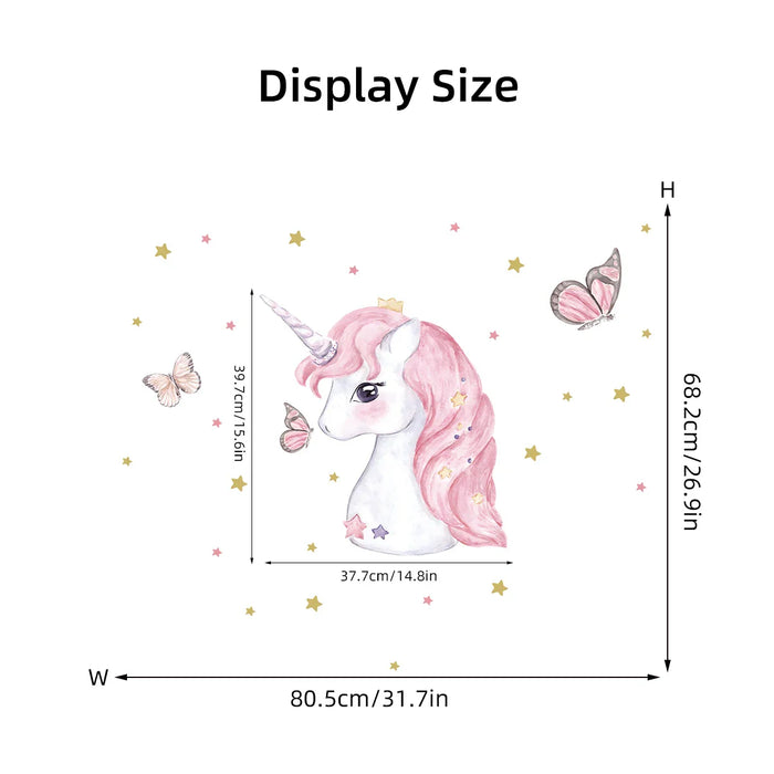Adorable Unicorn Wall Sticker For Kids Room Decor