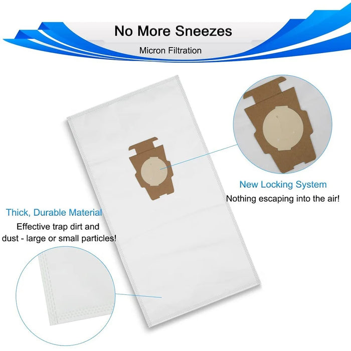 6 Pack Vacuum Cleaner Dust Bags For Kirby 204811 204814 204808 205811 Compatible With Kirby All Generation & Sentria Models