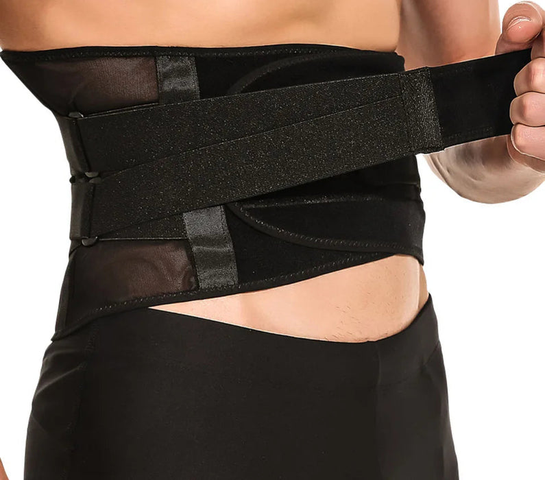 Adjustable Back Brace For Lower Back Pain Relief Dual Straps Lumbar Support Belt
