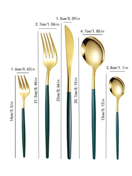 30 Piece Portuguese Style Stainless Steel Tableware Set For Holiday Parties