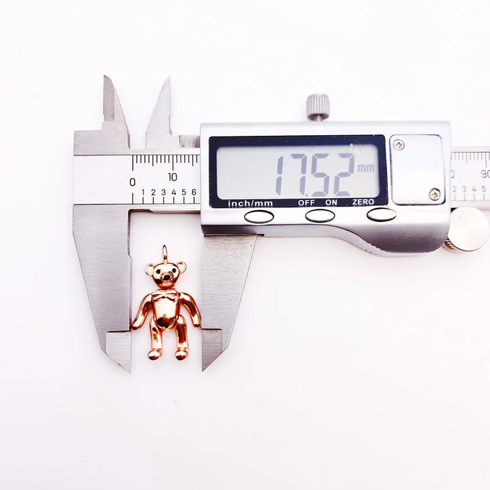925 Sterling Silver Teddy Bear Pendant Pure Rose Gold Colour Soul Gift For Women